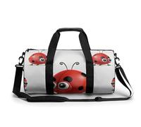 Red Ladybug Gym Bag for Men Women, Sturdy Oxford Cloth Travel Bags with Removable Shoulder Strap, Waterproof Duffel Bag for Fitness, Travel, Yoga