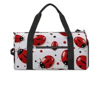 Red Ladybug Gym Bag for Men Women Water Resistant Duffle Bag Travel Lightweight Bag for Travel Sports, white, One Size
