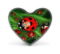 Red Ladybug Heart Badge-Aluminum Alloy,Lapel Pin for Valentine's Day Gift,Brooches for Jackets,backpacks,and Other Clothing