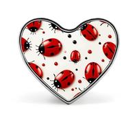 Red Ladybug Lapel Pin Fashion Brooch Pin Button Badges Round Button Pins Enamel Pins Metal Pinback for Hat Shirt Clothing Bags Decor