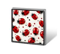 Red Ladybug Lapel Pin Square Metal Brooch Pin with Secure Pin Back Fashion Button Badge for Clothing, Hats, Bags Decoration