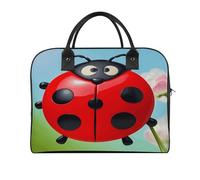 Red Ladybug Laptop Tote Bag Casual Travel Handbag Multi Pocket Shoulder Bags for Work Travel