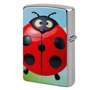 Red Ladybug Lighter Case Double-Sided Graffiti Lighter Holder - Metal Lighters Protective Cover, Universal Fit for Standard Lighters, Stylish Gift for Men & Women