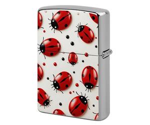 Red Ladybug Lighter Case Pouch Double-Sided Metal Lighter Sleeve Scratch & Drop Resistant Lighters Protector Fits Standard Kerosene Lighters Pocket Protective Cover for Camping Party