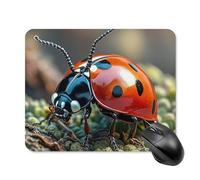 Red Ladybug Mouse Pad 20 * 25cm - Non-Slip Rubber Base Mouse Mat Portable Square Desk Mat for Office, Laptop, Travel, Wireless Mice Mats - Waterproof & Durable Design