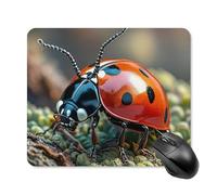 Red Ladybug Mouse Pad 25 * 30cm - Non-Slip Rubber Base Mouse Mat Portable Square Desk Mat for Office, Laptop, Travel, Wireless Mice Mats - Waterproof & Durable Design