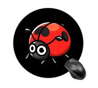 Red Ladybug Mouse Pad Waterproof Non-Slip Rubber Base Round Mouse Mat Gaming Mousepad