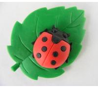 Red Ladybug on Leaf Japanese Erasers. 2 Pack by PencilThings