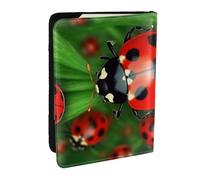 Red Ladybug Passport Holder for Travel,RFID Passport Cover Wallet PU Leather Passport Card Holder Case Cute Passport Protector for Women Men