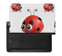 Red Ladybug Passport Holder with 3 Card Slots, Portable PU Leather Travel Wallet, Slim Protective Cover for Passport, ID, Credit Cards