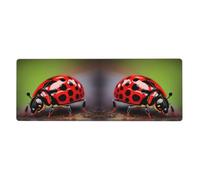 Red Ladybug Pattern Desk Protector Mat, Extra Large and Durable Desk Pad with Non-Slip Backing for Home Office Use
