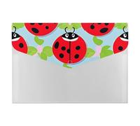 Red Ladybug Pattern File Folder 6-Pocket, Waterproof Accordion File Organizer with Snap Closure, Expanding Document Holder for Office, Home