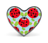 Red Ladybug pattern Gold Marble Lapel Pin Heart Brooches And Pins - Metal Badge for Shirts, Jackets, Hats