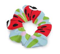 Red Ladybug Pattern Hair Scrunchies for Women No Damage, Soft Elastic Hair Ties with Fashionable Printed Patterns, Satin Scrunchy Hairbands for Ponytail, Bun, Workout & Sleep