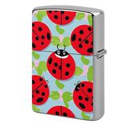 Red Ladybug Pattern Lighter Case Metal Protective Cover with Double-Sided Art Design, Cool Lighters Pouch Shockproof Lighter Cover for Men Women Gifts, Lighters Not Included