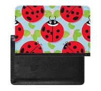 Red Ladybug Pattern Passport Holder with 3 Card Slots, Portable PU Leather Travel Wallet, Slim Protective Cover for Passport, ID, Credit Cards
