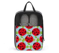 Red Ladybug Pattern Shoe Bag Waterproof & Breathable Shoe Pouch for Travel, Portable Carry Case for Sports Sneakers, Gym, Vacation