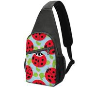 Red Ladybug Pattern Sling Bag for Men Women, Hands-Free Crossbody Bag, Casual Chest Bag for Running, Hiking, Travel