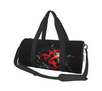 Red Ladybug Pattern Travel Duffel Bag Sports Gym Bag, Lightweight Overnight Weekender Bag With Shoes Compartment Yoga Gym Sports Bag For Men Women