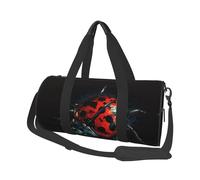 Red Ladybug Pattern Travel Duffel Bag Sports Gym Bag, Lightweight Overnight Weekender Bag With Shoes Compartment Yoga Gym Sports Bag For Men Women