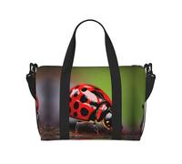 Red Ladybug pattern Versatile Personal Item Travel Bags for Women - Spacious Duffel Bags for Traveling, Gym Bags for Men, Black, One Size