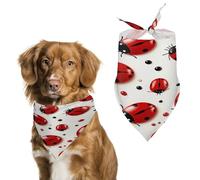 Red Ladybug Pet Scarf,Soft Durable Triangle Dog Bandanas Lightweight Breathable Comfortable Pet Bib for Small Medium Large Breed.