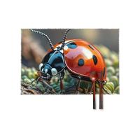 Red Ladybug Placemats Set of 4-17.7x11.8 Inch Washable Non-Slip Table Mats, Durable Wipeable Kitchen & Dining Mats for Party Decor, Home Table Setting, Oil/Scratch Protection