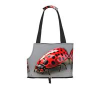 Red Ladybug Print Pet Tote Bag,Portable Small Dogs Pet Tote Bag For Subway, Walking, Hiking