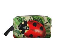 Red Ladybug Printed Makeup Bag Travel Portable Cosmetic Bag Large Capacity Makeup Case Toiletry Handbag Organiser for Women