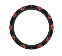 Red Ladybug Printed Steering Wheel Cover Elastic Stretch Car Wheel Wrap Breathable Non-Slip Steering Wheel Protector for Car Truck SUV