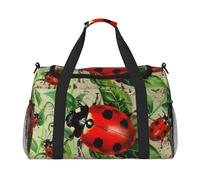 Red Ladybug Printed Travel Duffle Bag for Men Women Large Sport Gym Bag Handbag with Shoulder Strap for Travel Weekend Fishing Hunting