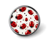 Red Ladybug Round Badge Personalized Lapel Brooch Lightweight Durable Tinplate Badge for Hat Clothes Backpack Pins Decor, Circular, Aluminum, aluminum alloy
