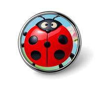 Red Ladybug Round Badge Personalized Metal Lapel Pin Badges Fit Clothing Bags Hat Humorous Printed Brooch Badge Party Decorations Accessories for Men Women