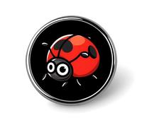 Red Ladybug Round Lapel Pin Brooches Badge Holder for Clothes Bags Backpack Hats