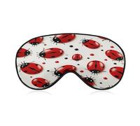 Red Ladybug Sleep Mask for Women Men Soft Breathable Sleep Eye Mask Soft Eye Cover Light Blocking Sleeping Masks Adjustable Blindfold for Travel Home Office Naps & Gifts