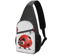 Red Ladybug Sling Bag for Men Women, Hands-Free Crossbody Bag, Casual Chest Bag for Running, Hiking, Travel