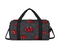 Red Ladybug Sport Duffel Bag with Shoes Compartment Ladybug Overnight Weekender Bags Travel Gym Luggage Organizer for Women Men Kids Girls Boys
