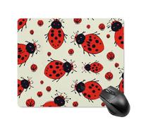Red Ladybug Square Mouse Pad Portable Computer Mousepad with Non-Slip Rubber Base 18 * 22cm Ultra-Thin Gaming Mouse Mat for Computer Laptop Office Desk Accessories