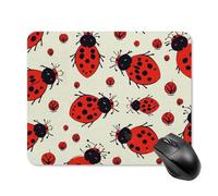 Red Ladybug Square Mouse Pad Portable Computer Mousepad with Non-Slip Rubber Base 20 * 25cm Ultra-Thin Gaming Mouse Mat for Computer Laptop Office Desk Accessories