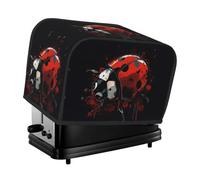 Red Ladybug Toaster Cover 2 Slice, Waterproof Bread Machine Covers with Pockets Universal Size Kitchen Small Appliance Cover with Handle, Dust and Fingerprint Protection