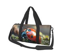 Red Ladybug Travel Duffel Bag Sports Gym Bag, Lightweight Overnight Weekender Bag With Shoes Compartment Yoga Gym Sports Bag For Men Women