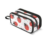 Red Ladybugs Dots Pencil Case Boys Girls Pen Bag Pouch School Office Kids