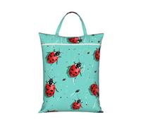 Red Ladybugs On A Blue Background Large Travel Laundry Bags, 58x46 cm | Washable Hanging Dirty Clothes Bags, Portable Washing Bags for Gym Swim Camping, 1 PC