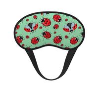 Red Ladybugs On A Blue Background Print Adjustable Eye Cover for Sleeping, Comfortable, Pressure-Free and Breathable Sleeping Masks