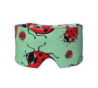 Red Ladybugs On A Blue Background Print Sleep Eye and Ear Muffs Cover Adults Kids Soft Blackout Travel Nap Aid Home Office