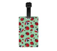 Red Ladybugs On A Blue Background Print Waterproof Luggage Tags Suitcases Identification Labels Business Family Vacations