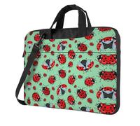 Red Ladybugs On A Blue Background Printed Waterproof Laptop Case Ultra-Thin Portable One-Shoulder Laptop Bag 600d Oxford 13in/14in/15.6in