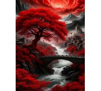 Red Landscape Rivers Jigsaw Puzzles for Adults 500 Pieces Educational Toys Challenging Game 500 Piece Puzzles for Adults for The Whole for Women Gifts for Men