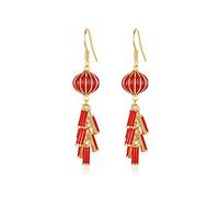 Red Lantern Firecracker Dangle Earrings for Women S Post Chinese Style Statement Charm Tassel Drop Earring Piercing Dangling Hook Fashion Elegant Jewelry Birthday New Year's Gifts