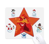 Red Lantern Lion Dance China Town Christmas Snowman Family Star Mouse Pad